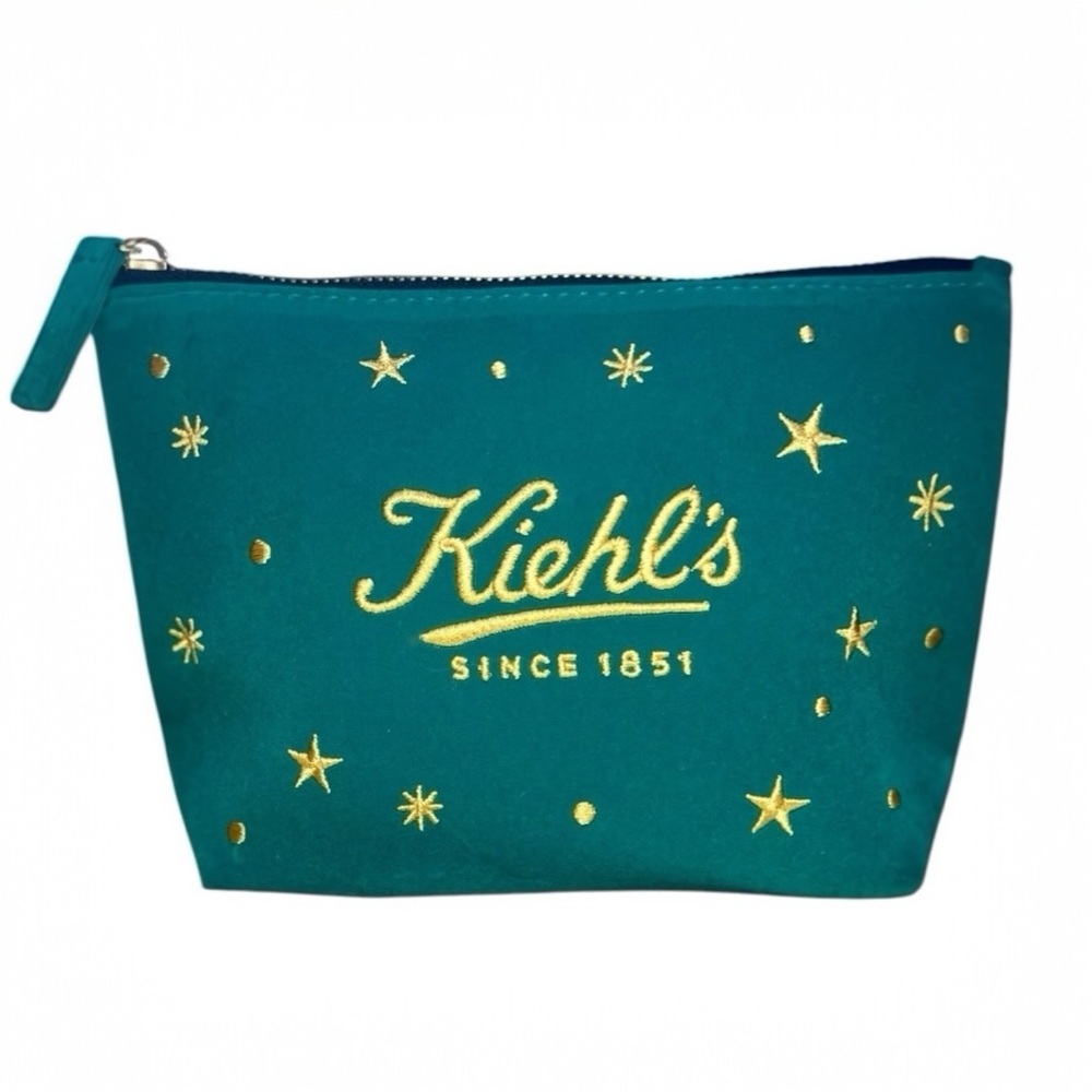 Kiehl’s Velvet Pouch Makeup Cosmetic Case Bag Green - Picture 13 of 14